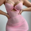 Womens See Through Mesh Dress